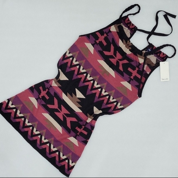 Splendid Silk Blend Halter Top in Aztek Print - Picture 4 of 8